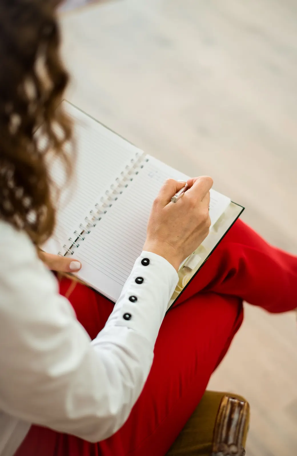 woman with notepad