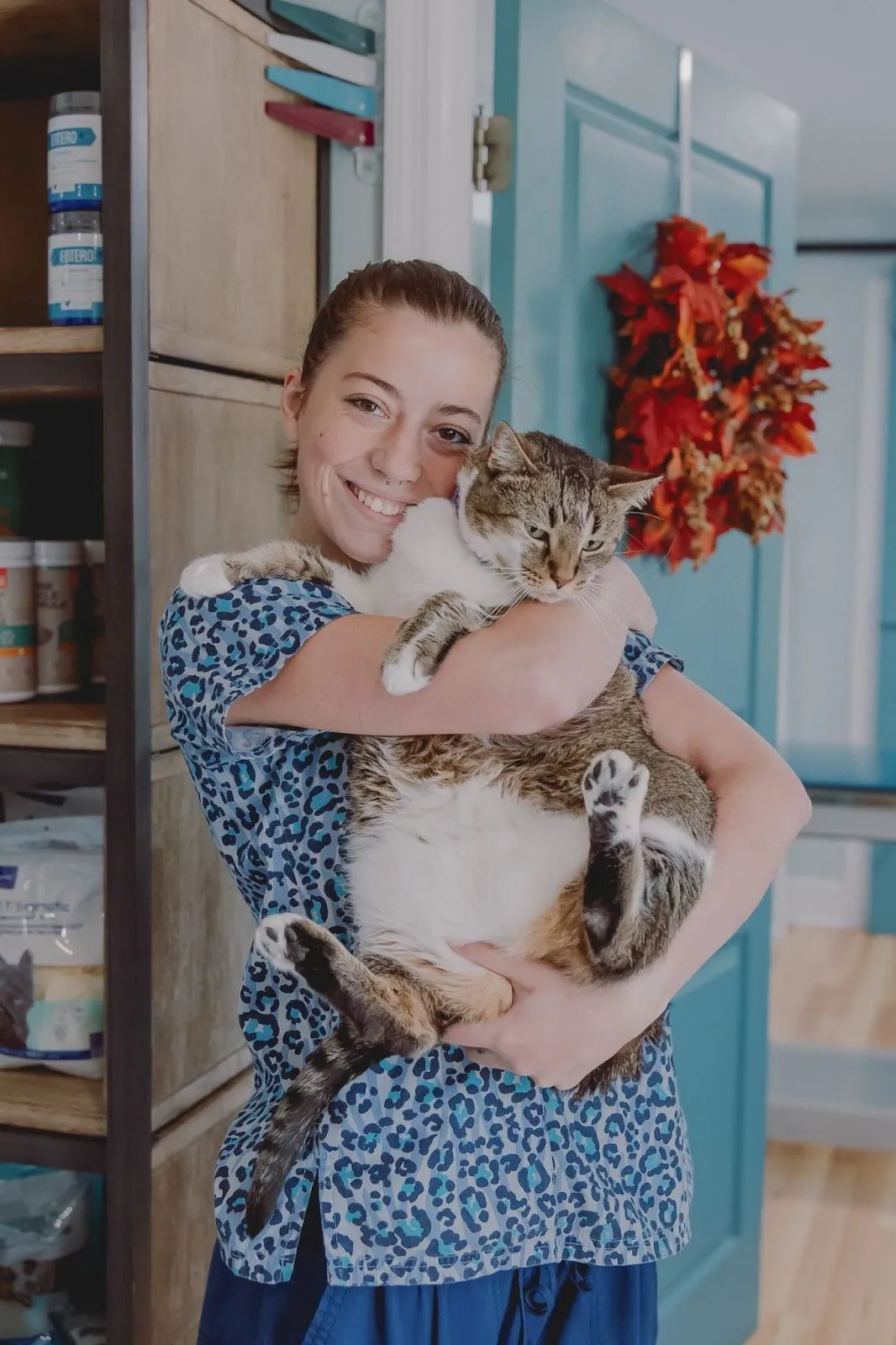 Adrianna holding a cat