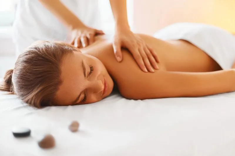 woman getting a relaxing massage