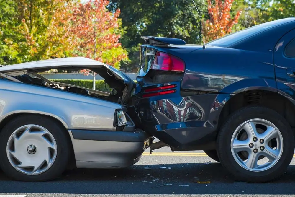 two wrecked car