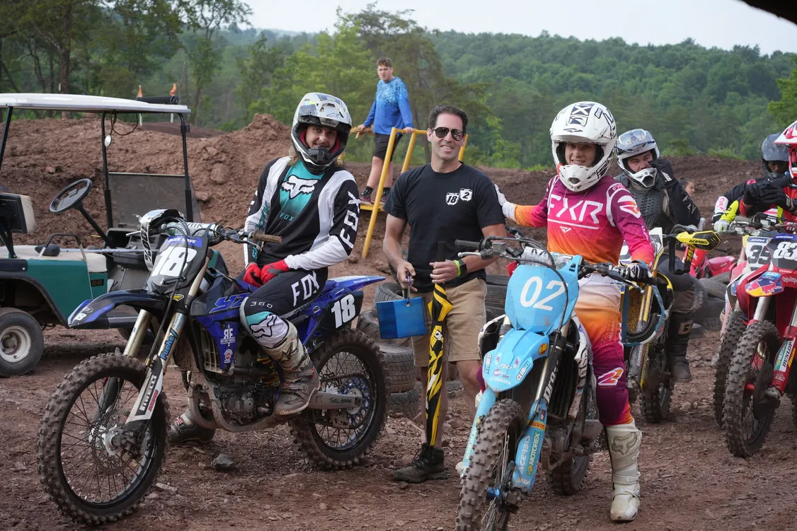 Paulie, Gabe and Dr. Bove before a race