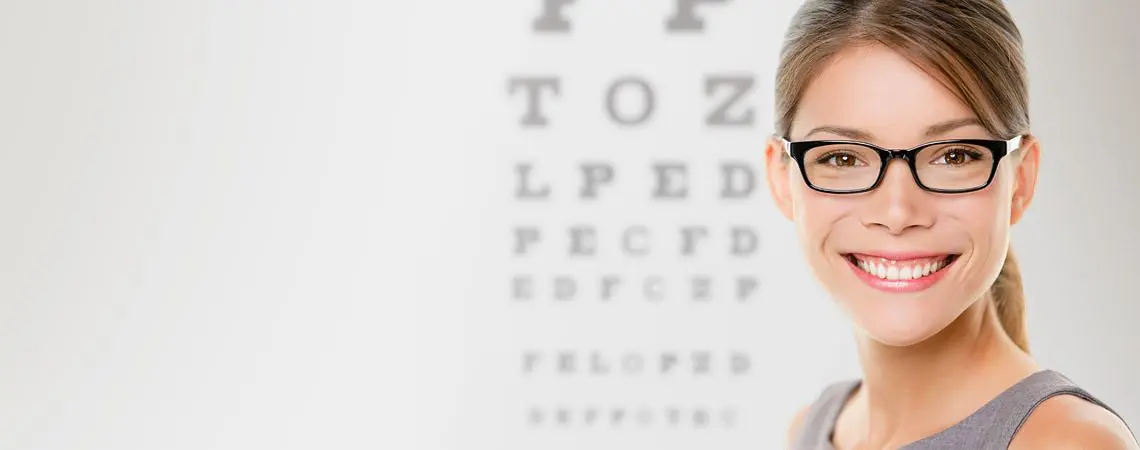 woman about to get eye exam