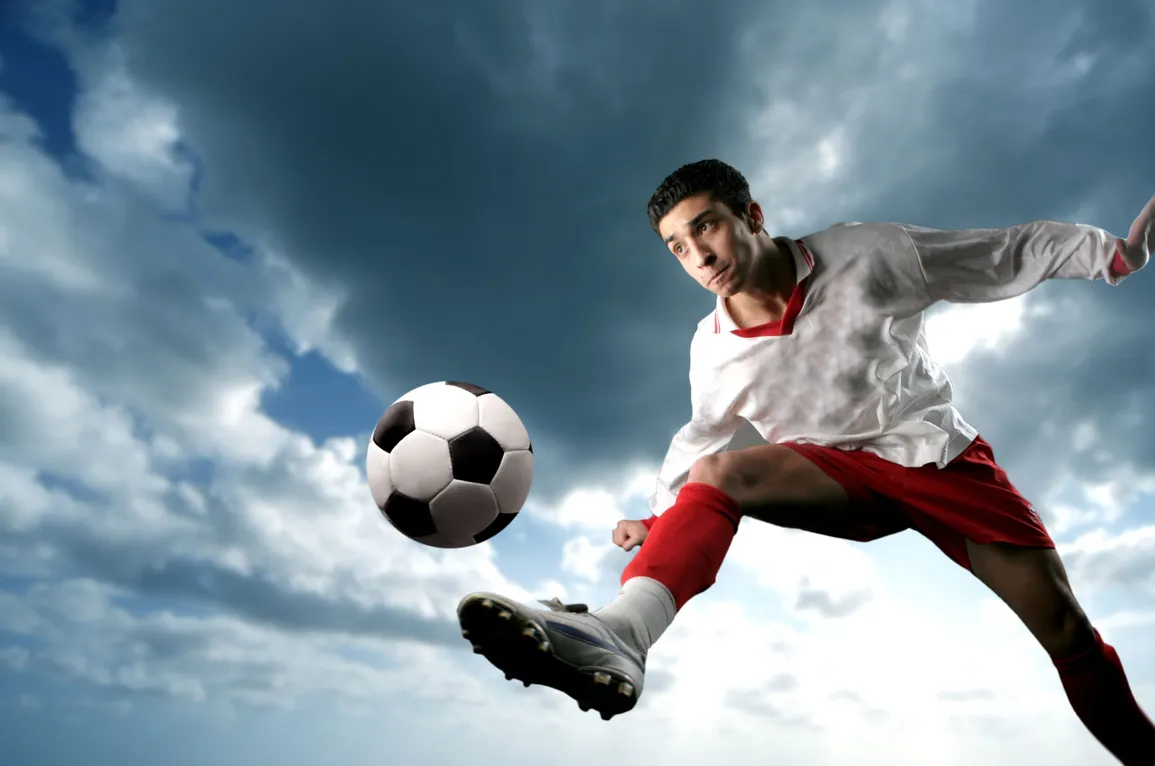 man playing soccer