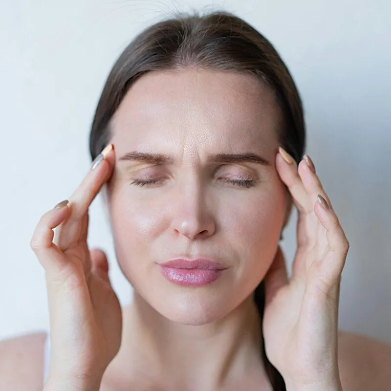 person with headache