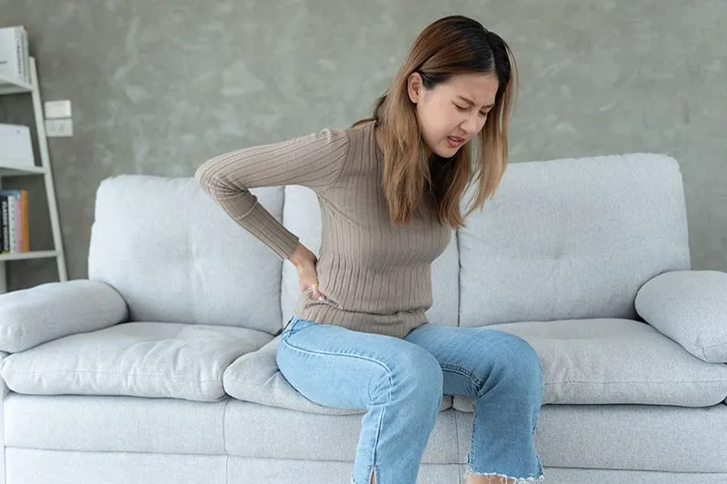woman with back pain