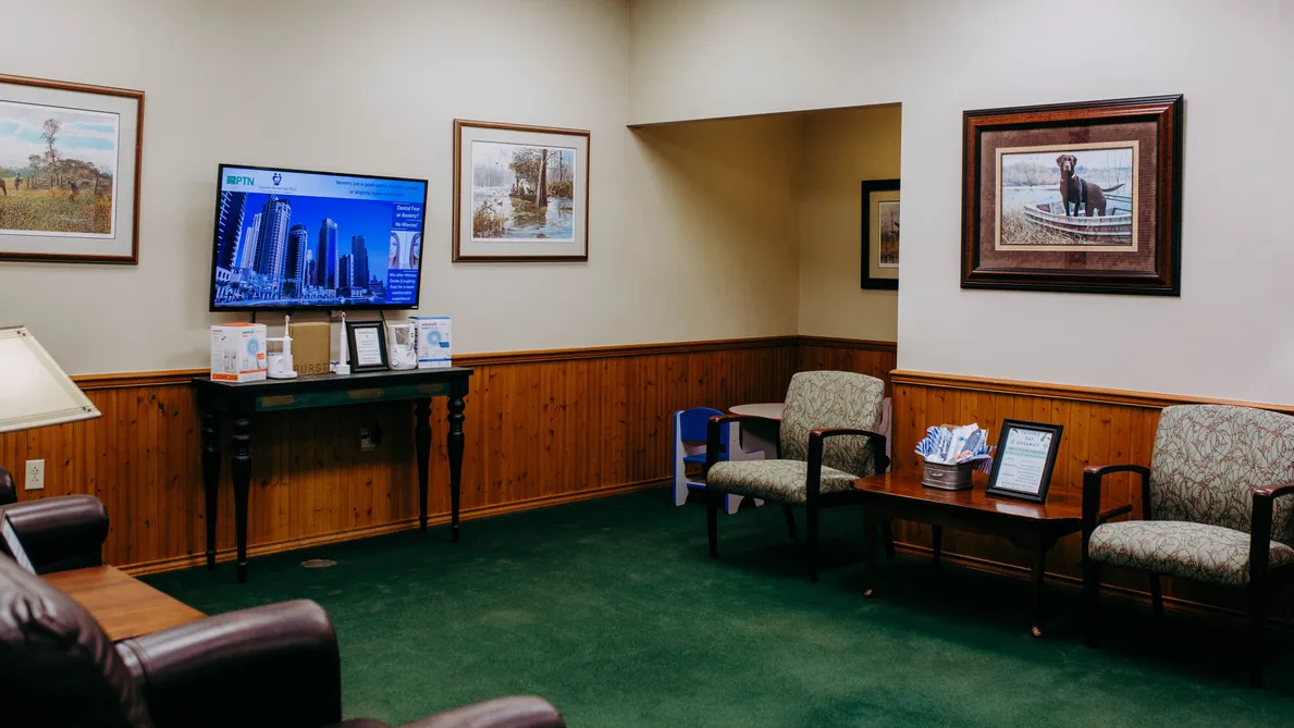 Interior view of our office's patient waiting area.