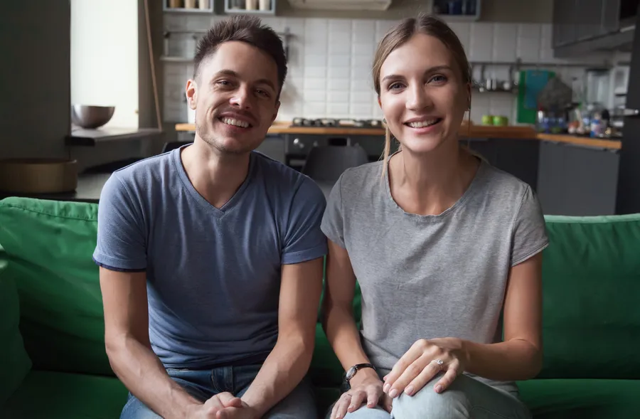 young couple smiling