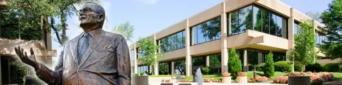 image of a statue & a building behind