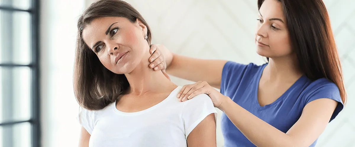 woman's neck pain relieved 