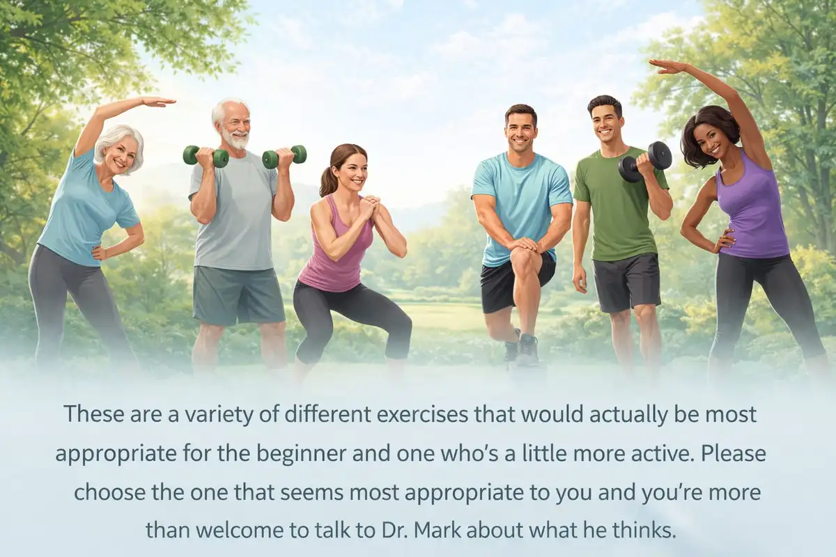 Group of people in different age groups exercising together