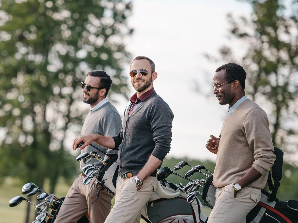 men playing golf