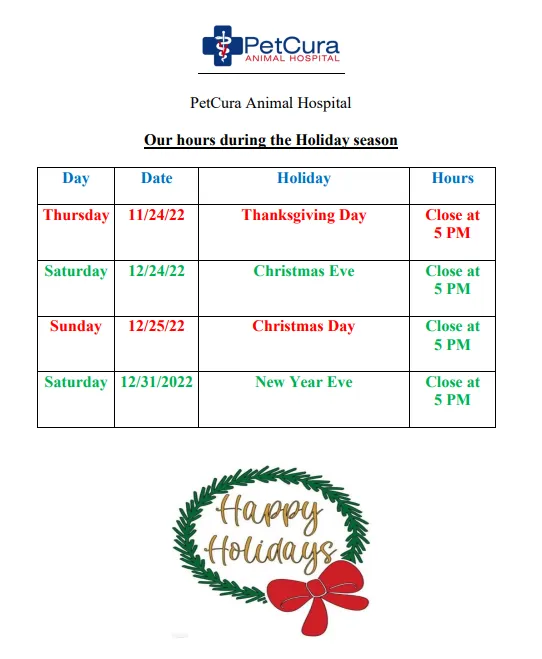 Holiday Hours