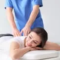 Image of woman getting adjustment. 