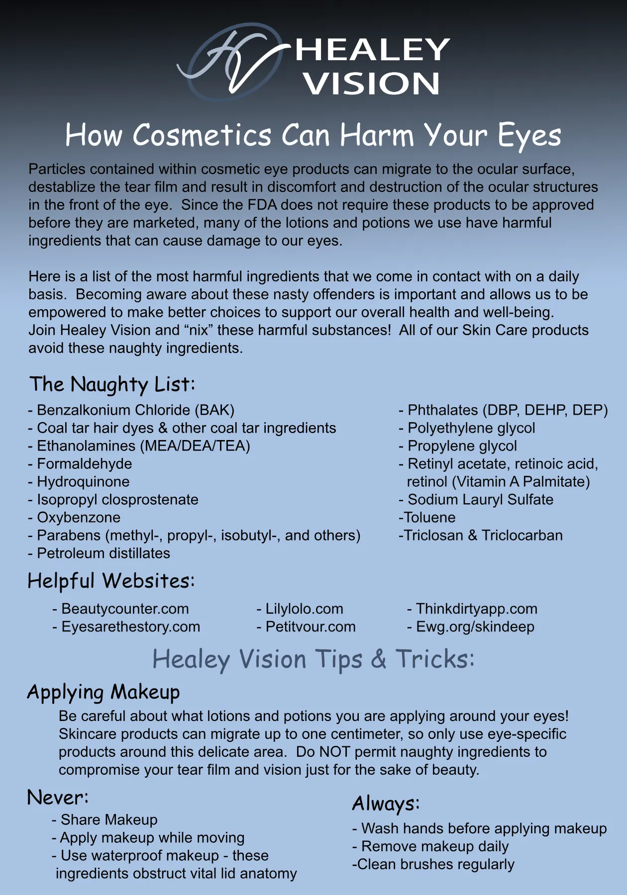 how cosmetics can harm your eyes