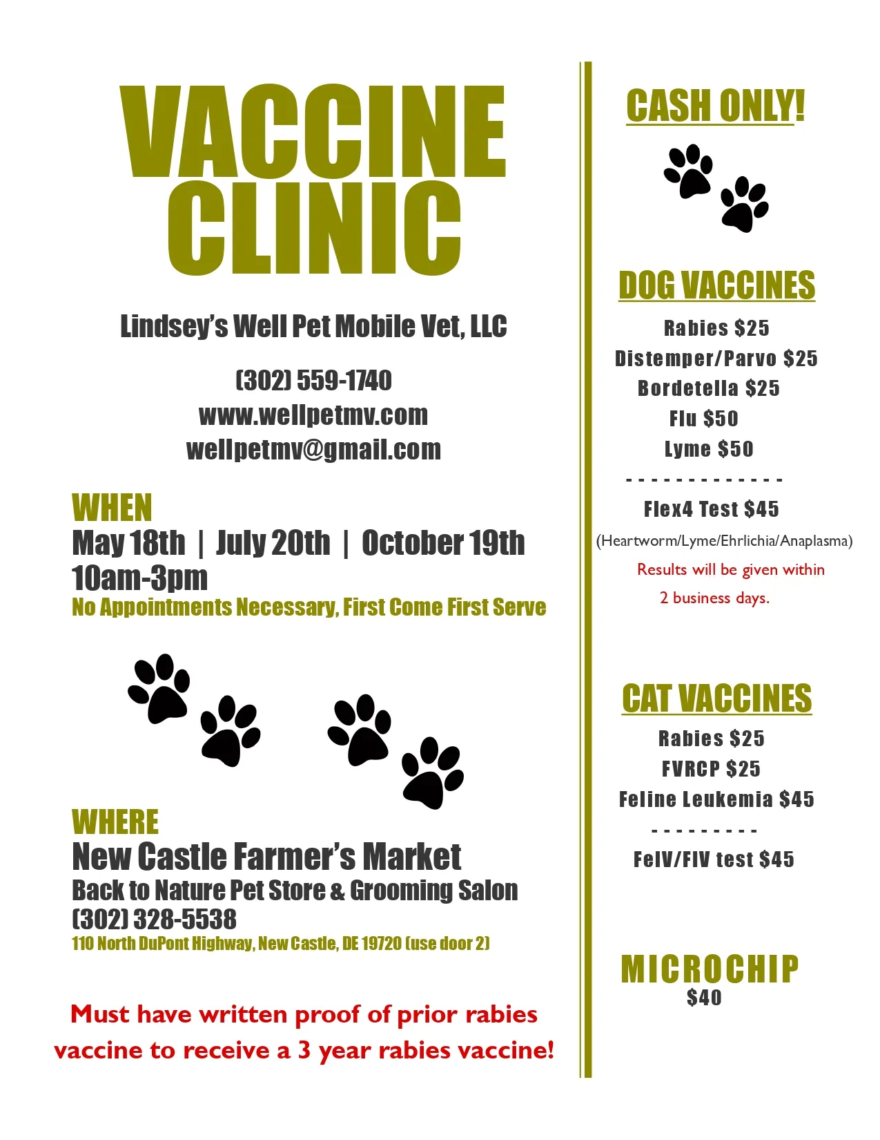 Vaccine clinic details