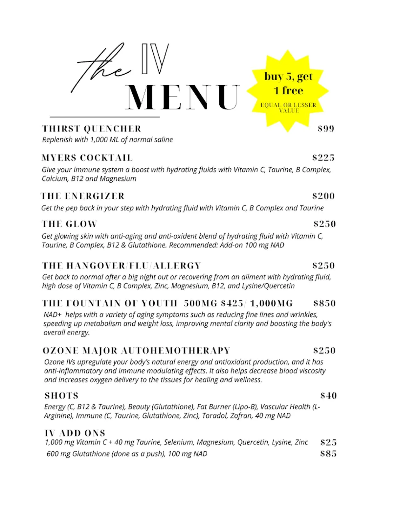 menu