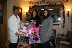 Group photo with Christmas presents