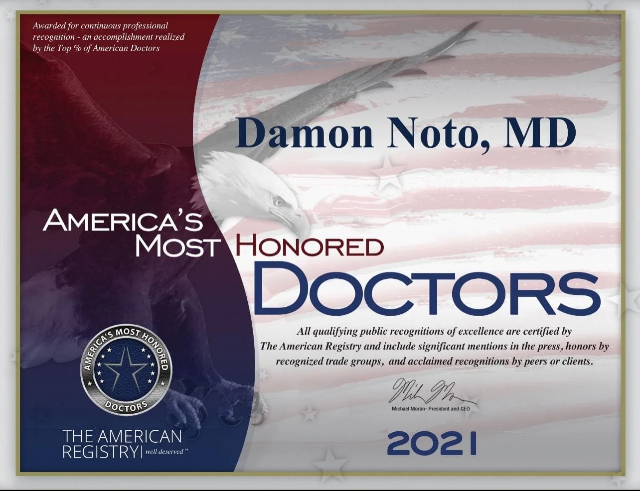 America's Most Honored Doctors, 2021