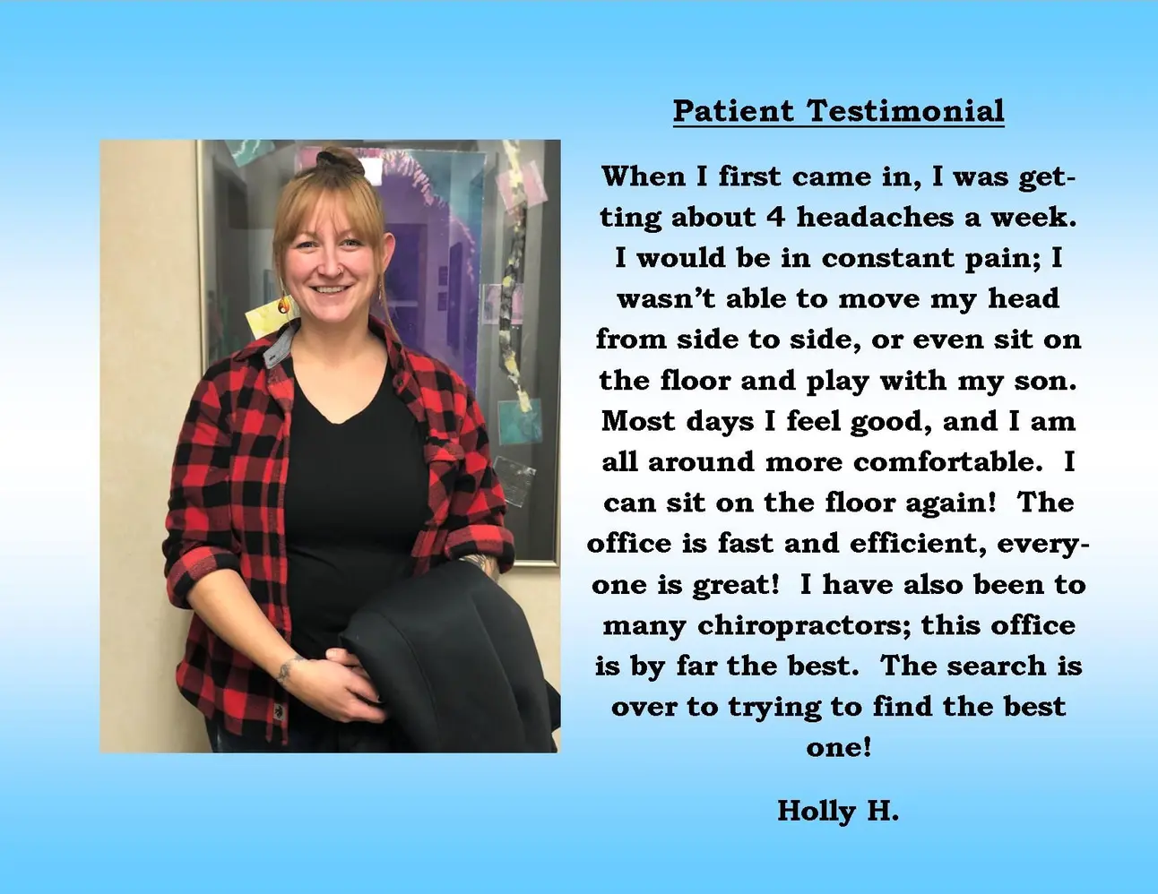 Holly H patient testimonial