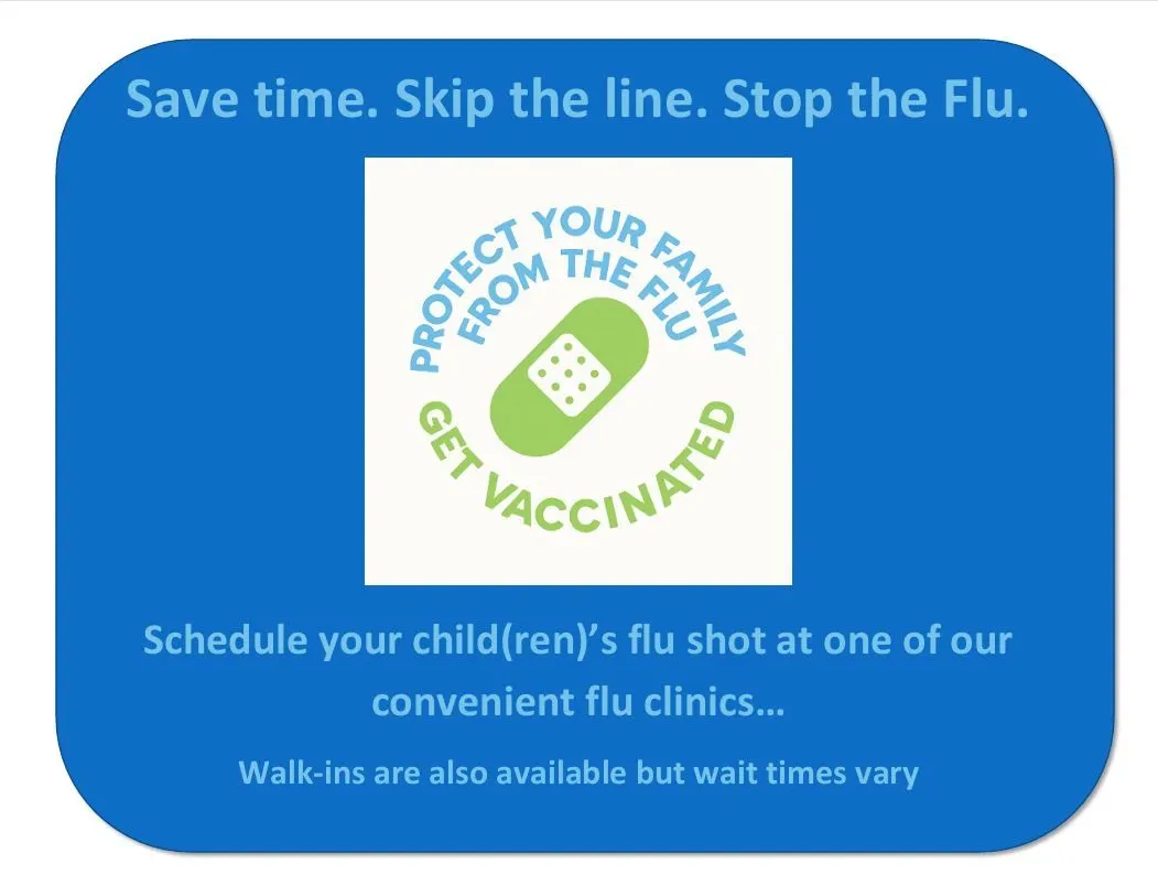 Flu clinic sign