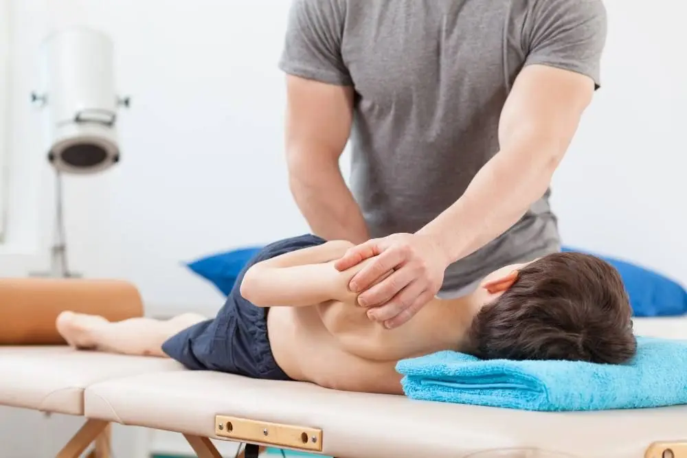 A Kid having back adjustment