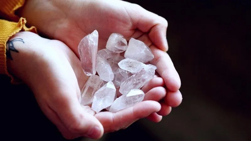 crystals in hand