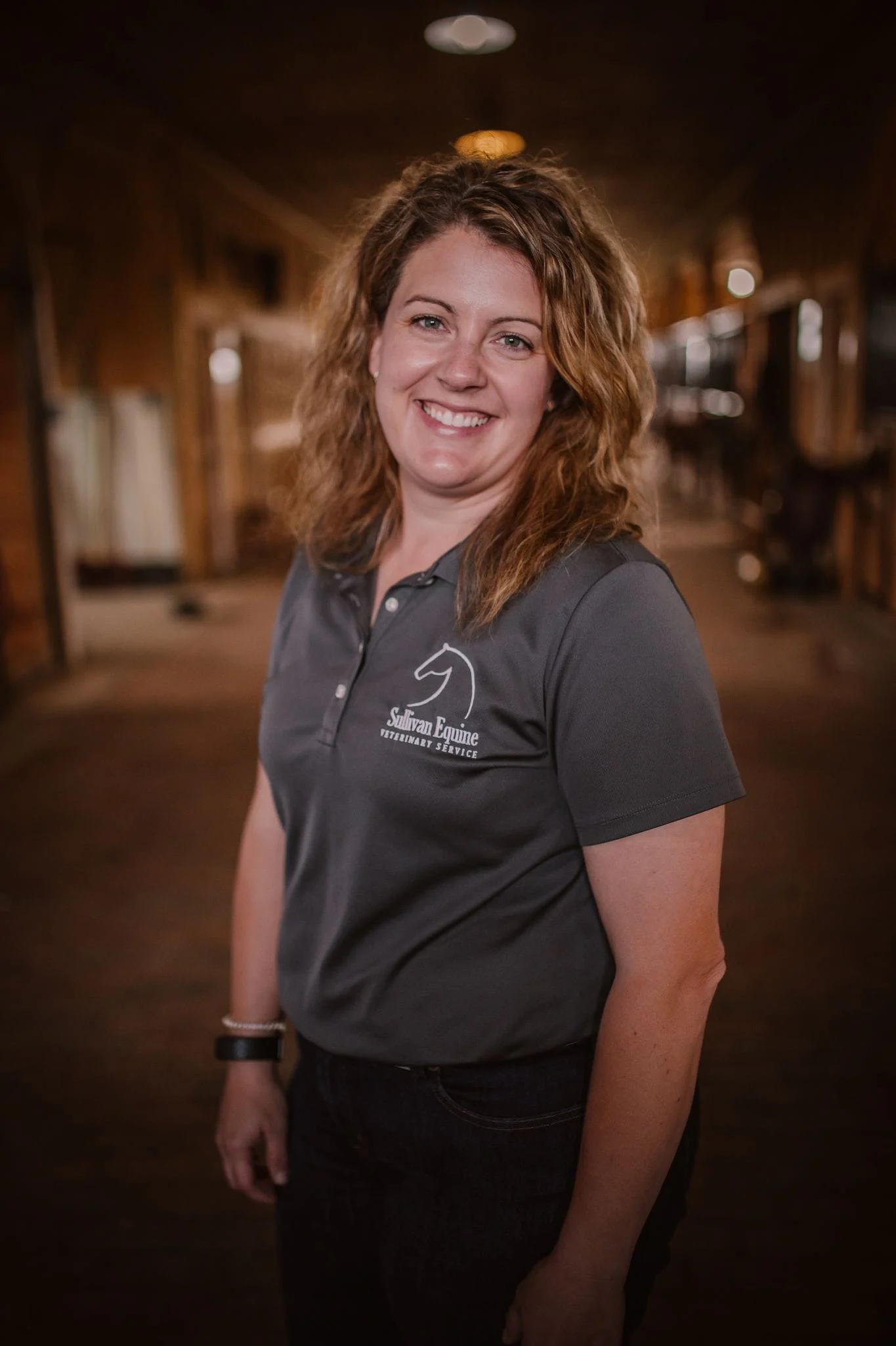 Woman in barn