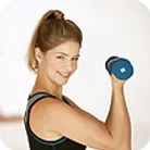 Image of woman lifting weights. 