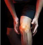 Knee image with bones outlined