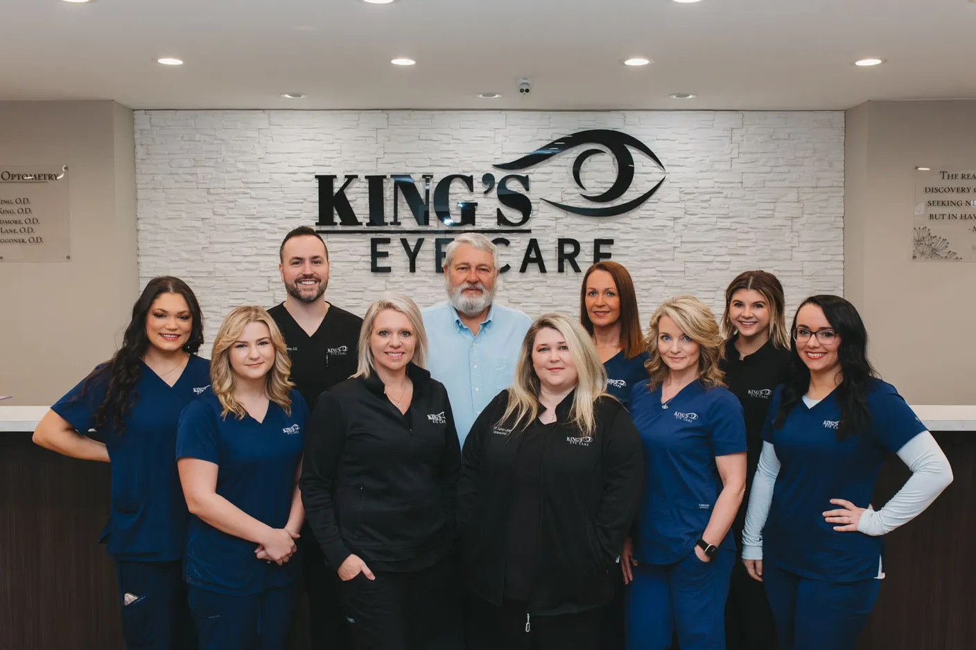 group pic of doctors and managers of kings eyecare