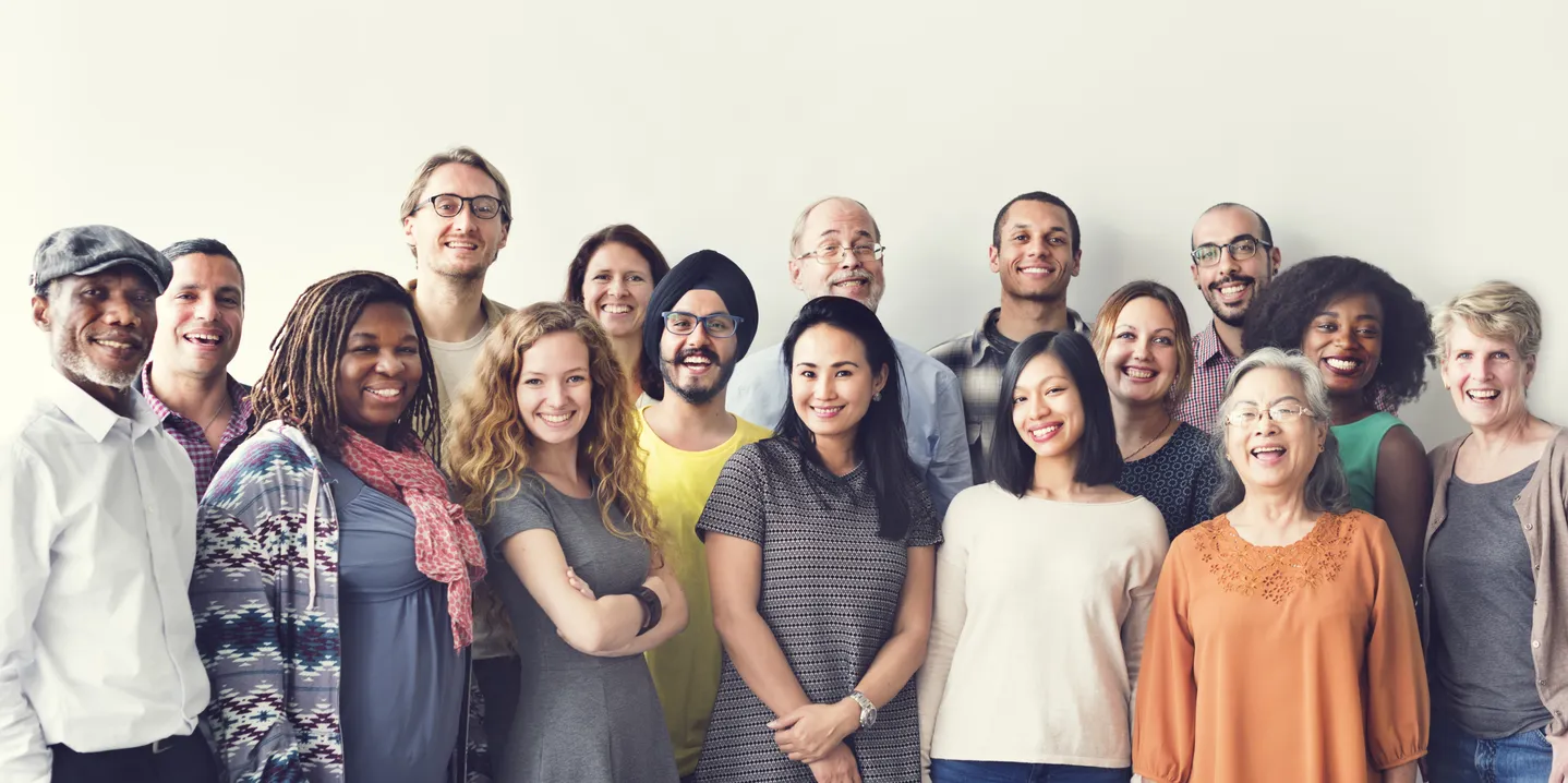 Diverse group of people smiling