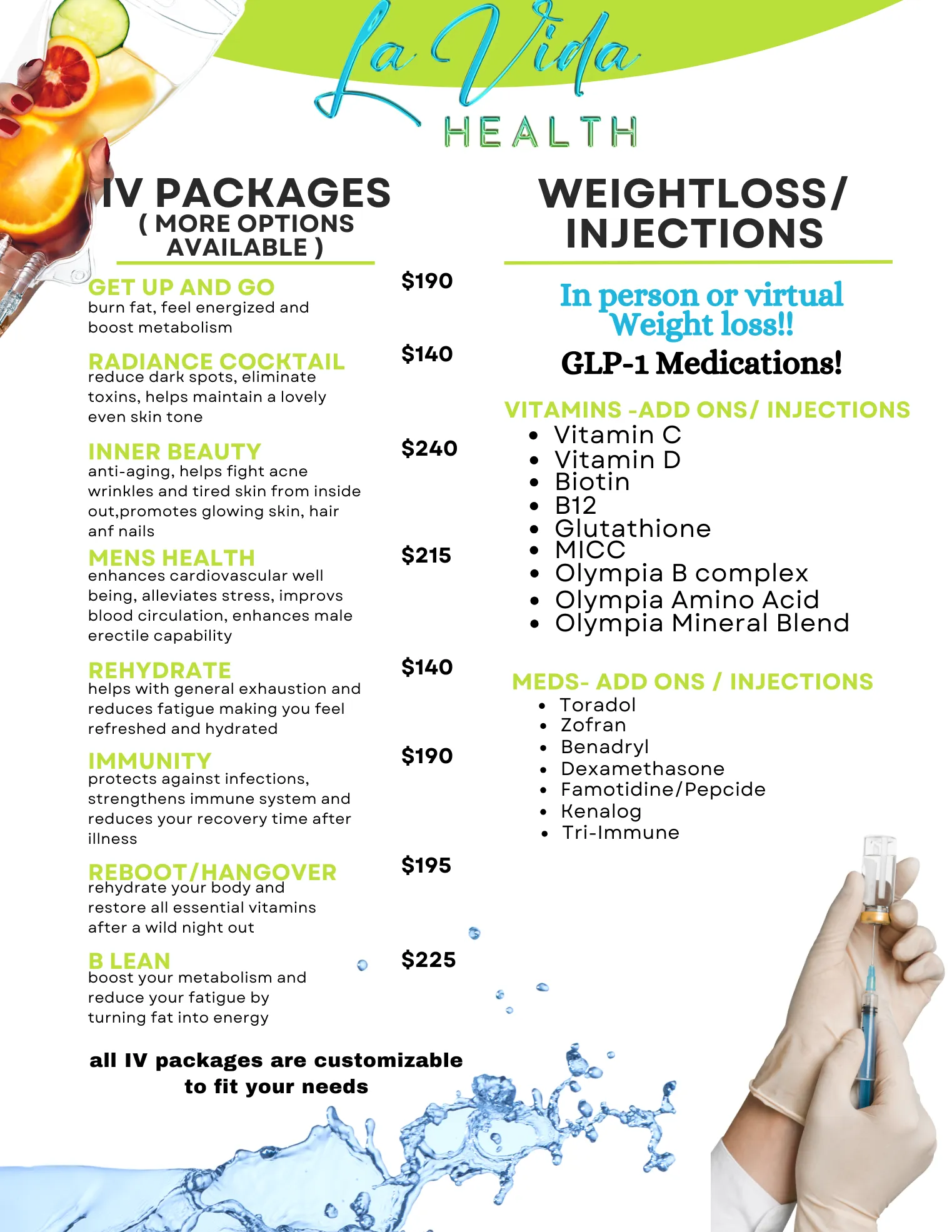 IV filled with fruit