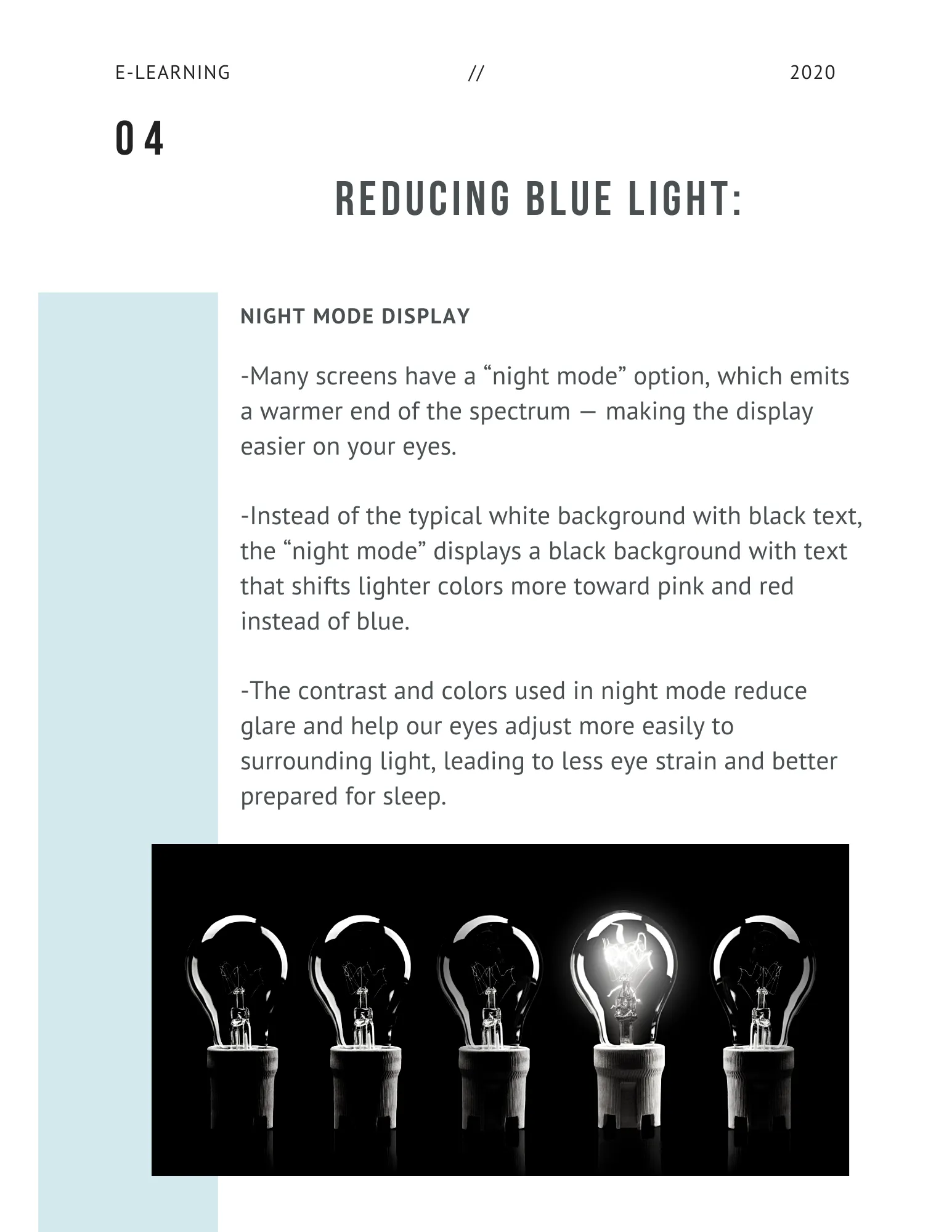 Reducing Blue Light