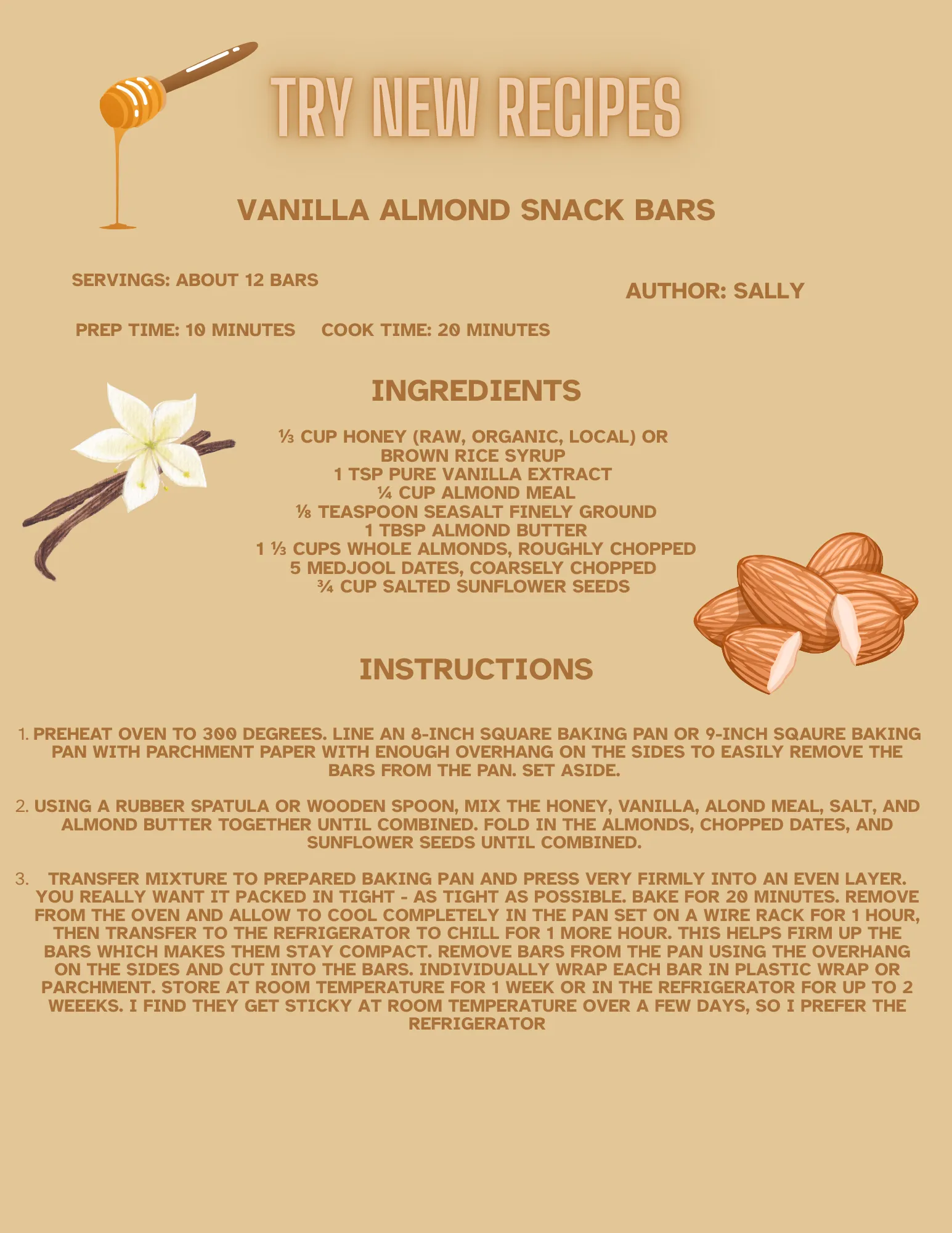 Vanilla Almond Snack Bars
