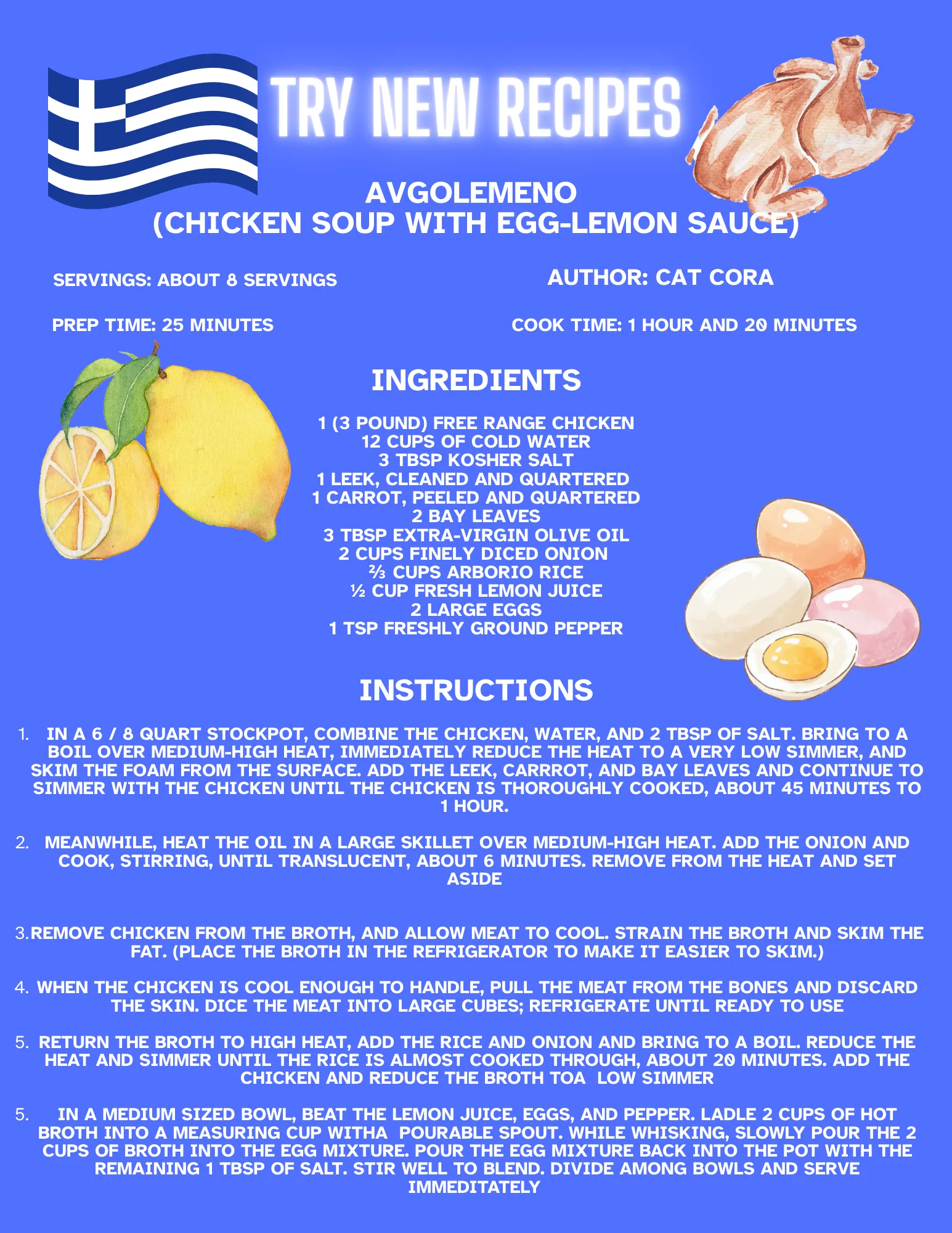 Avgolemeno Chicken Soup With Egg-Lemon Sauce