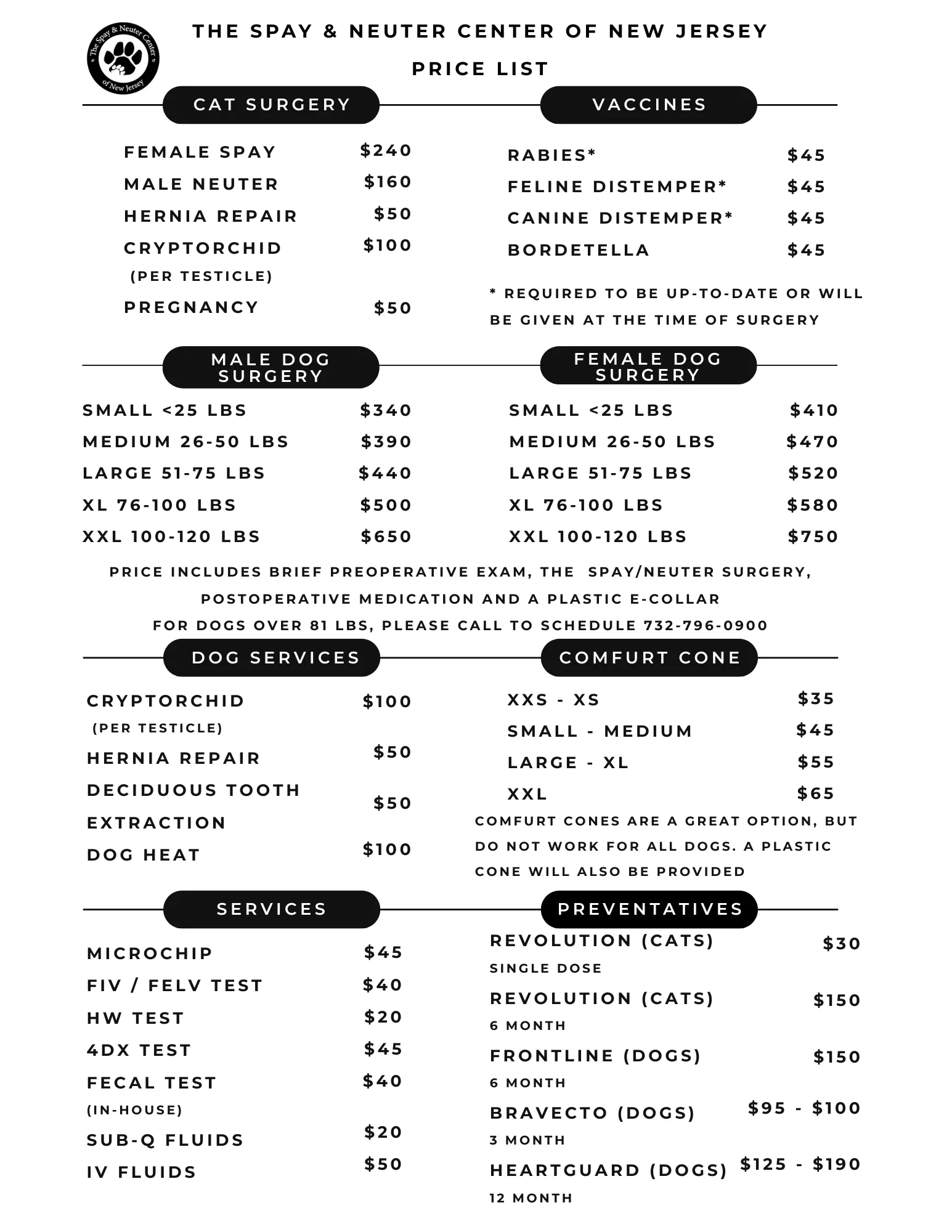 Price List