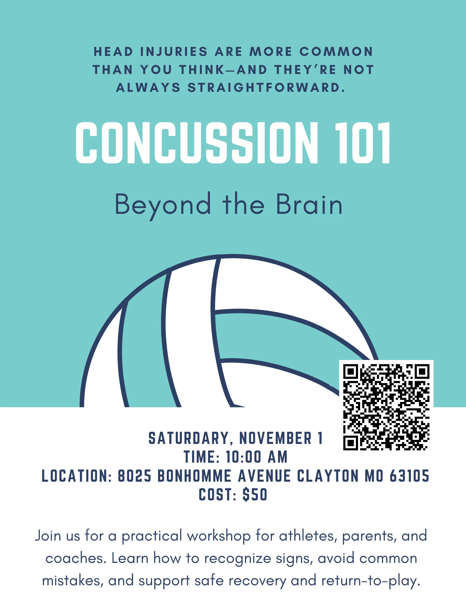 Concussion 101 Workshop Flyer