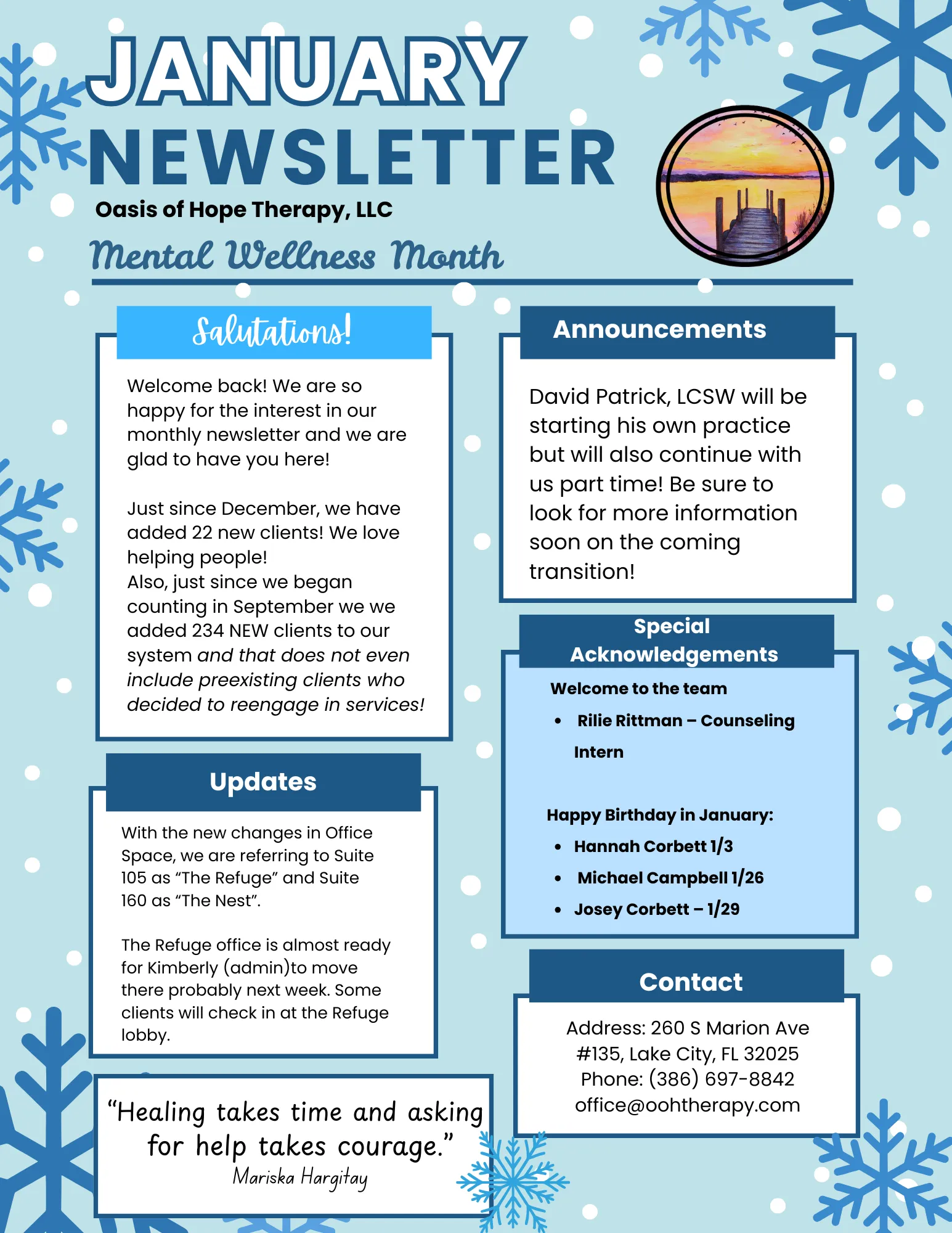 January Newsletter Page 1