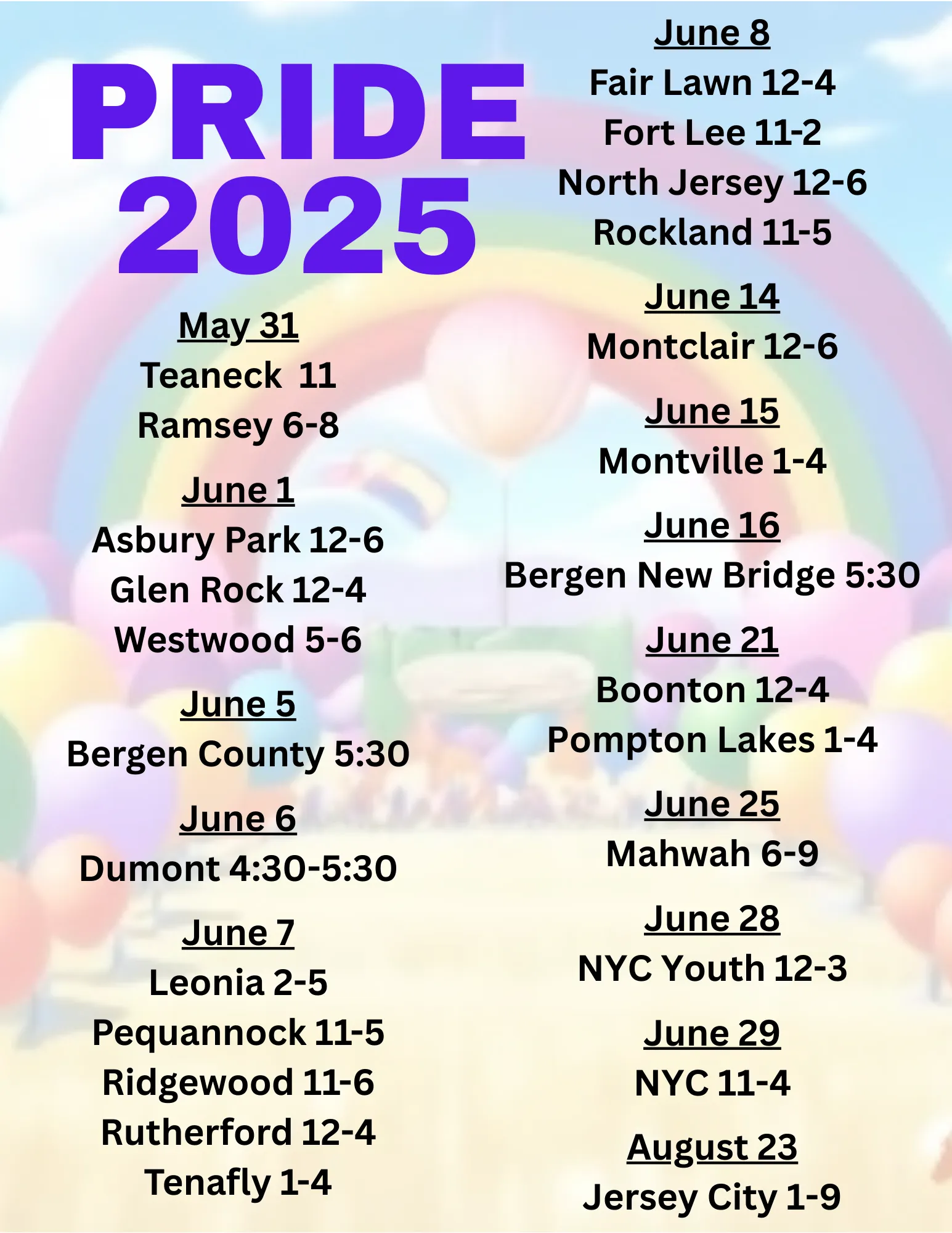 Pride 2025 Events