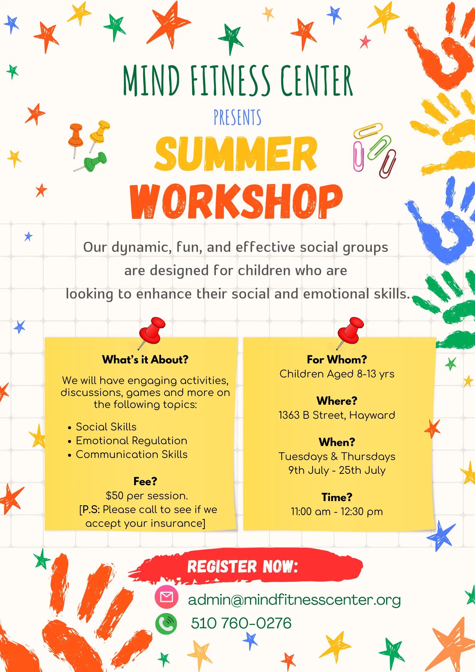 SUMMER WORKSHOP FOR KIDS