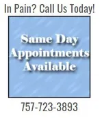 Same Day Appointments Available box