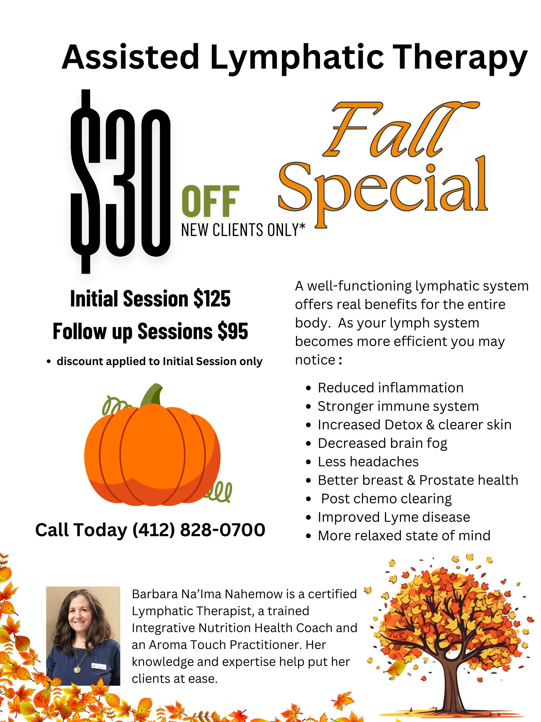 Fall special for assisted lymphatic therapy