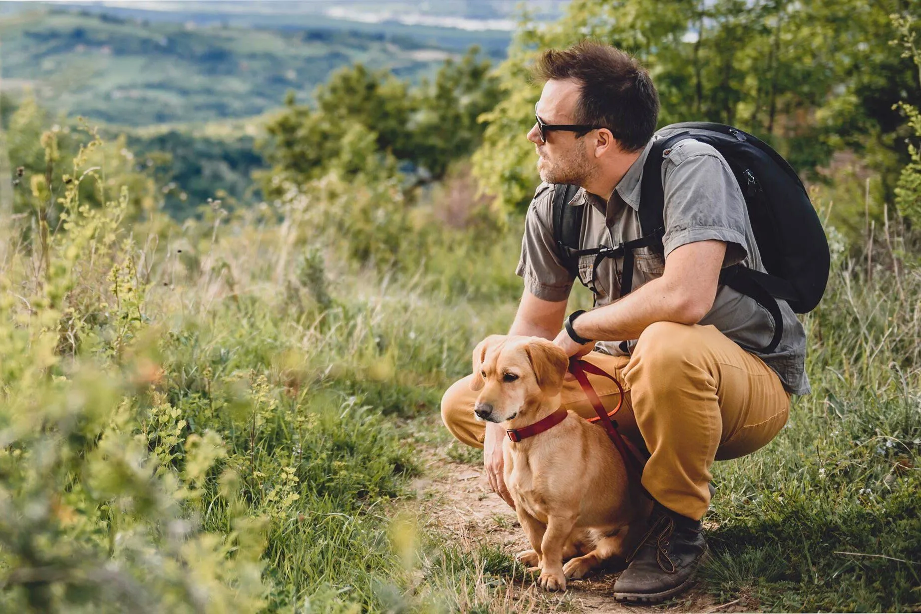 Hiker with a dog