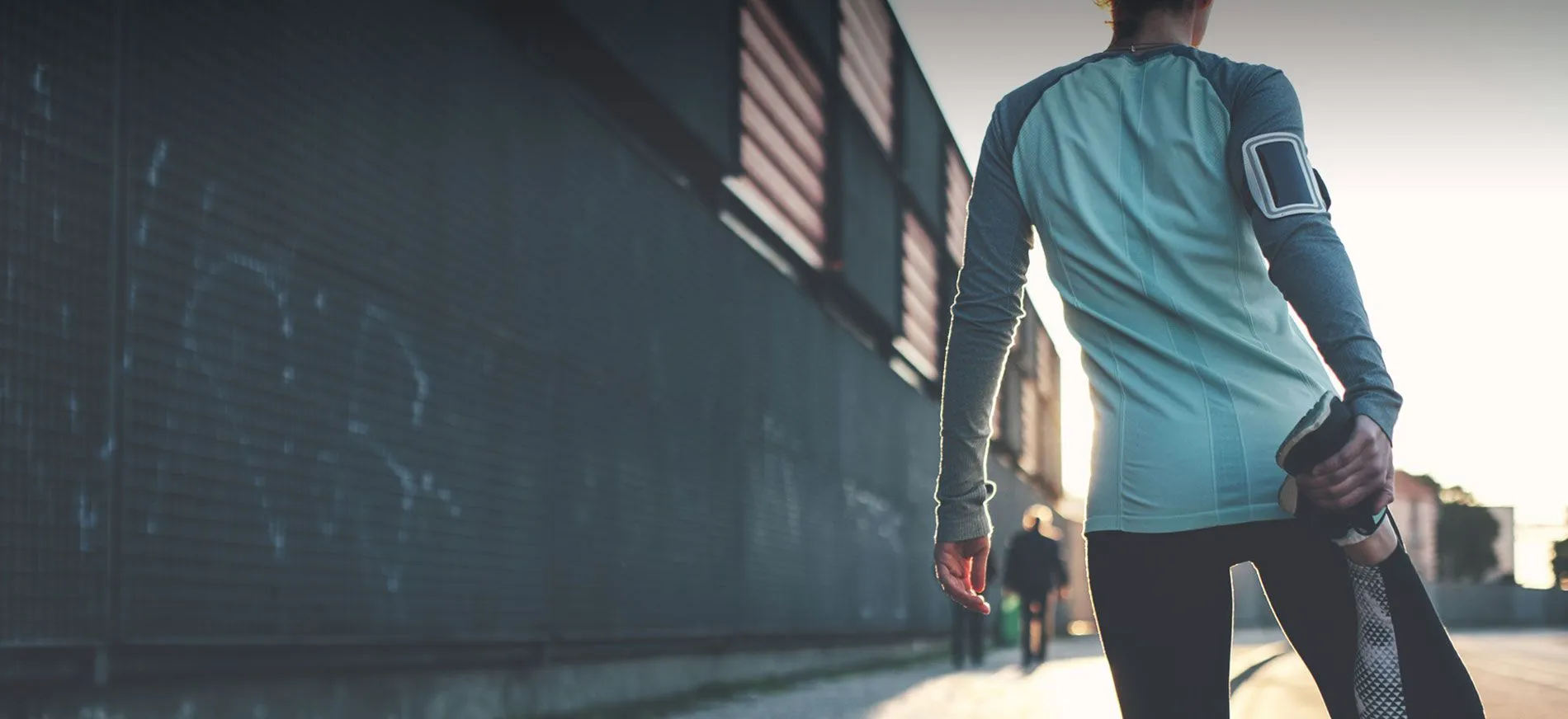 man stretching his legs
