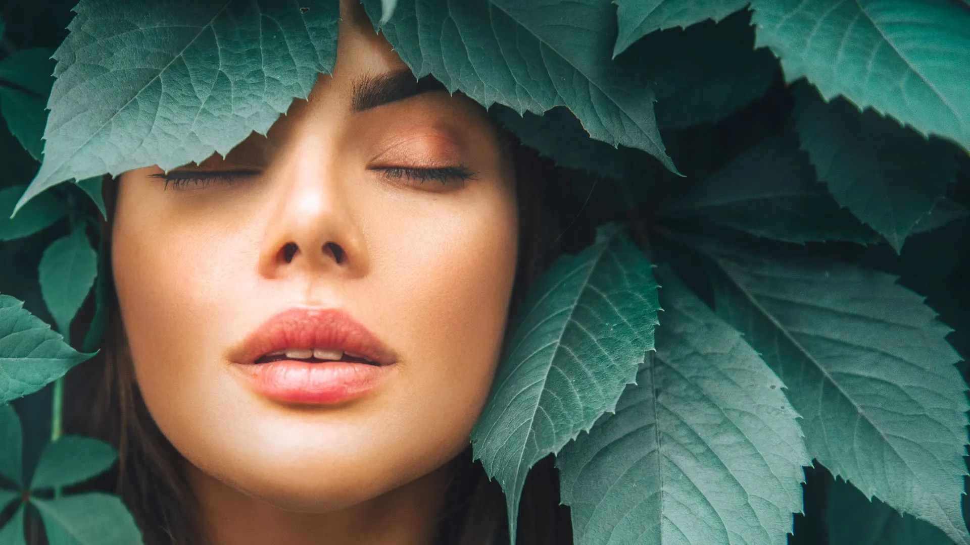 Woman in Leaves