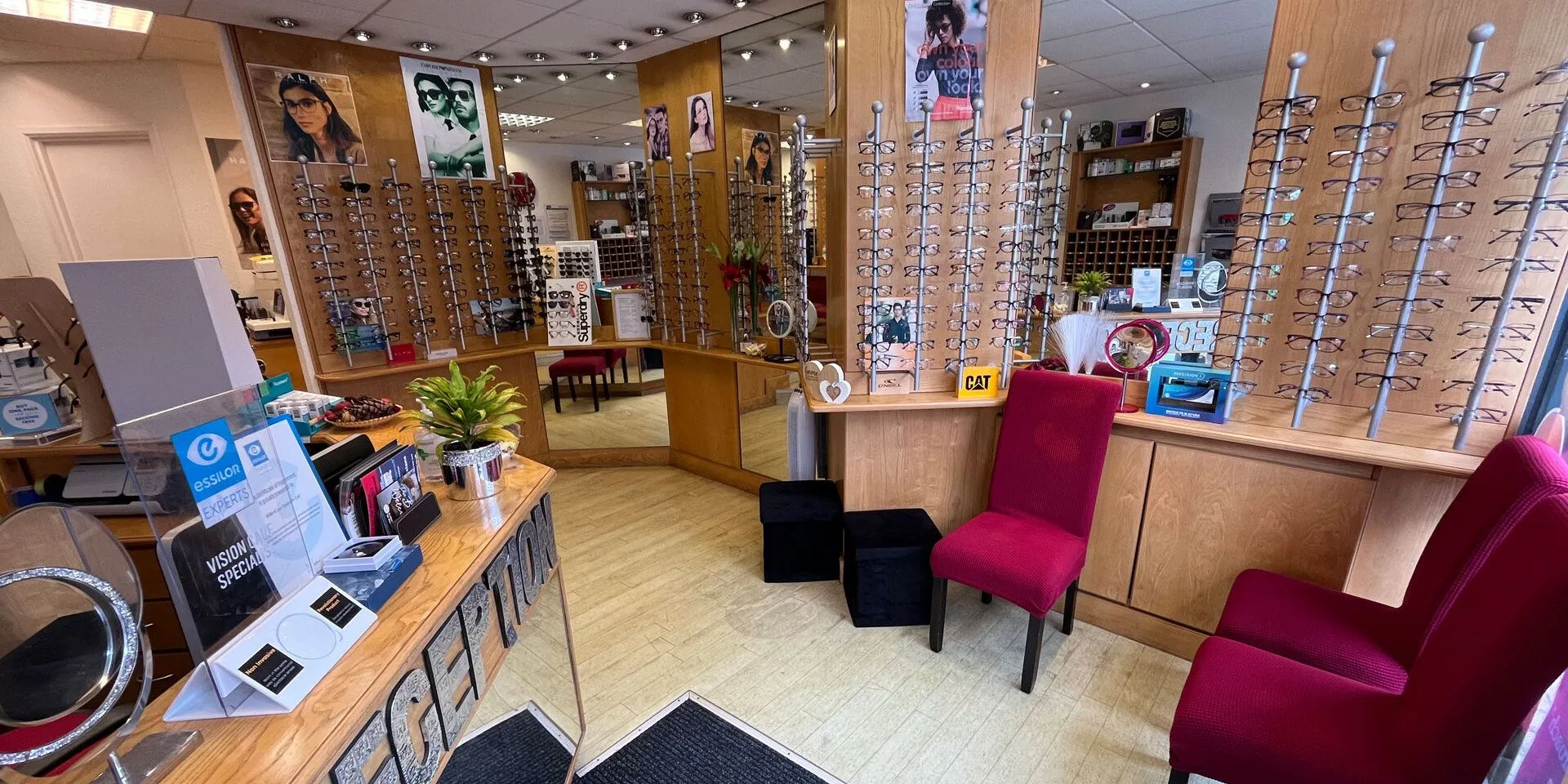 The friendly and bright reception area at Mike Cees