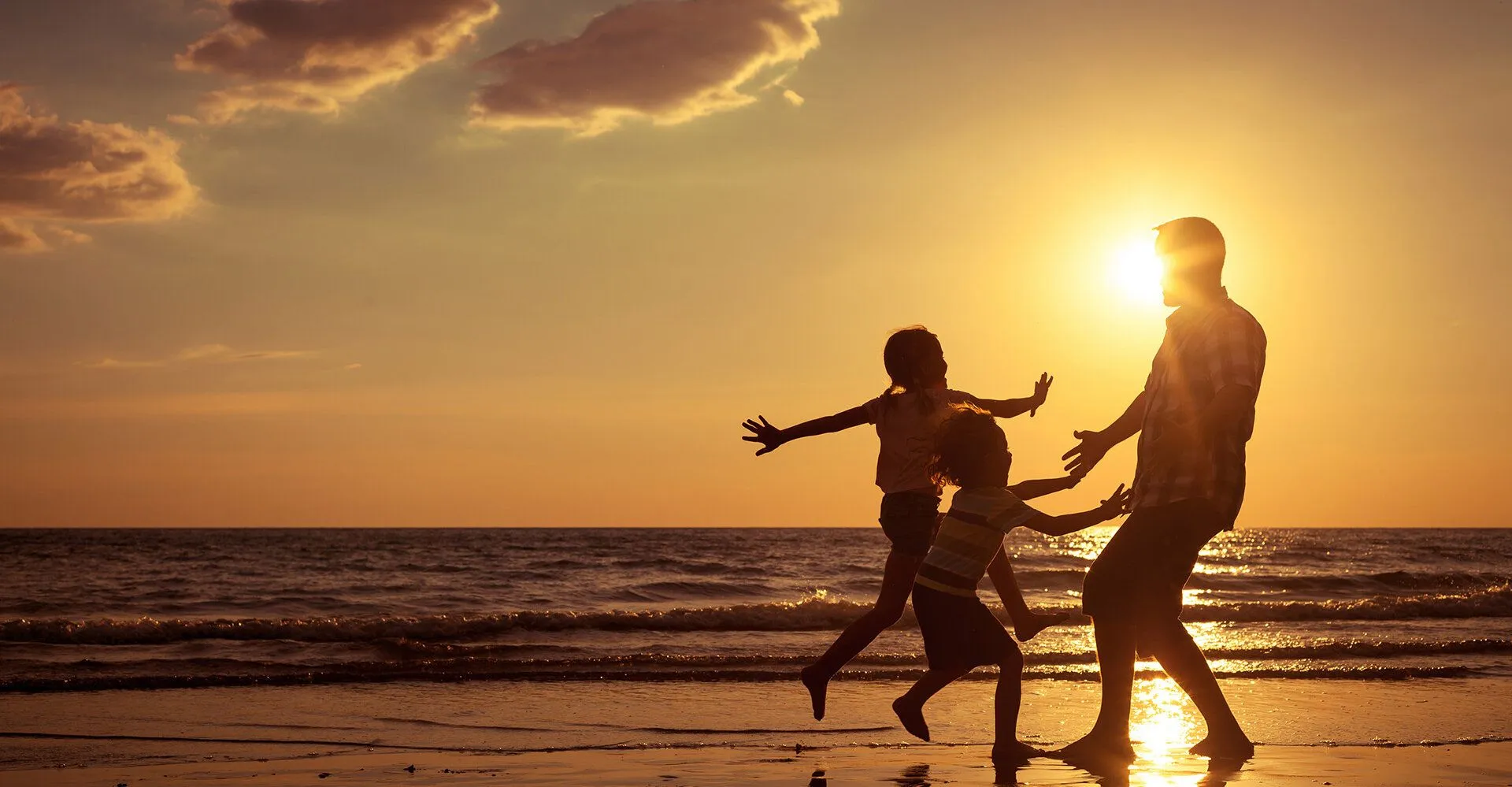 family on the beach