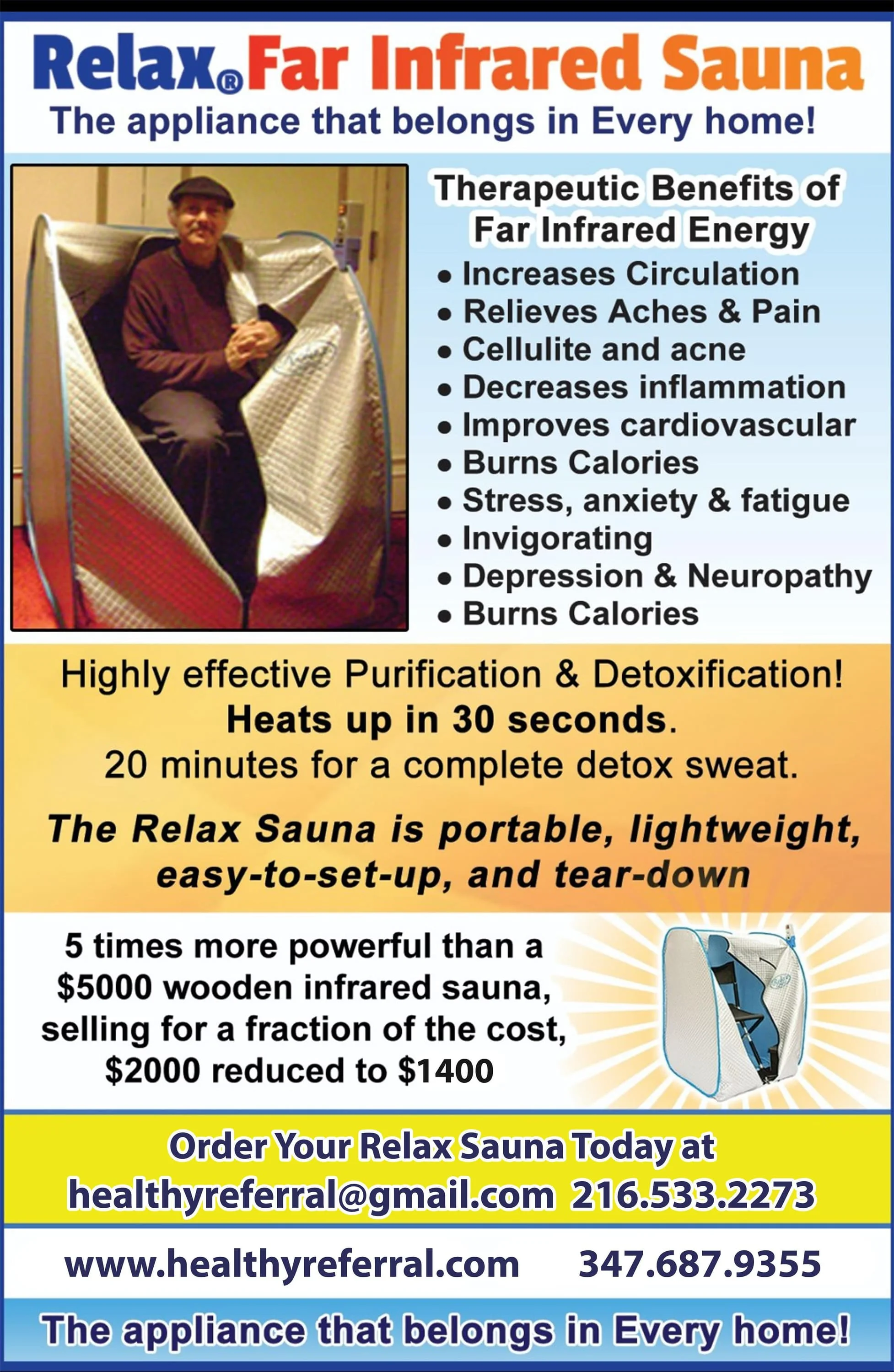 Relax Far Infrared Sauna Order Direct Not In Stores