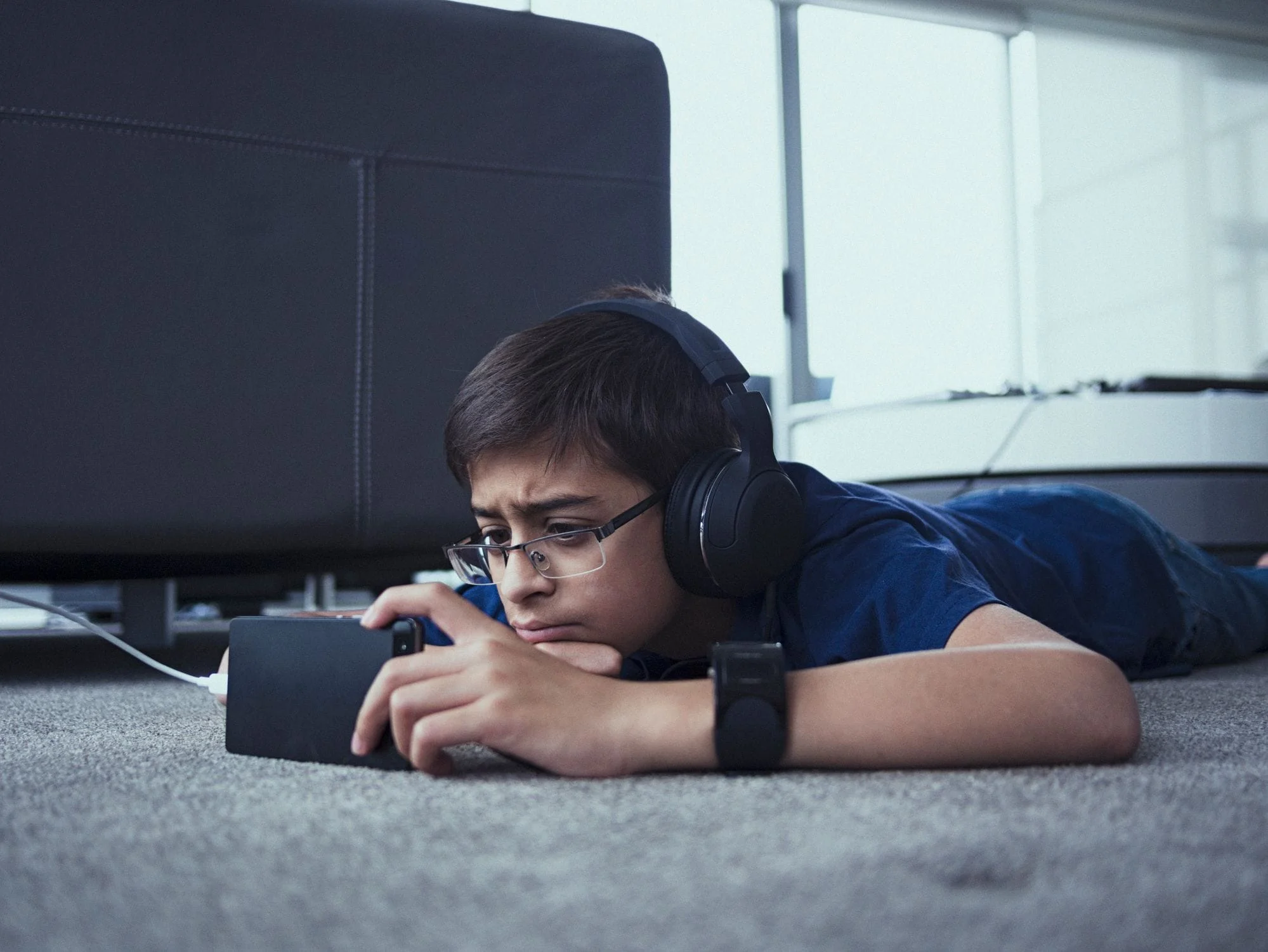 child with glasses