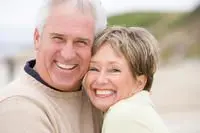 Elderly couple at the beach